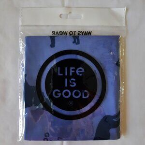 Life Is Good Headband/Gaiter Silhouette Dog Print One Size